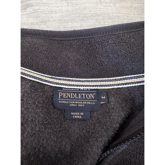 Pendleton Woolen Mills Mens Fleece Zip Up Size Medium Gray Lightweight Jacket - Picture 5 of 9